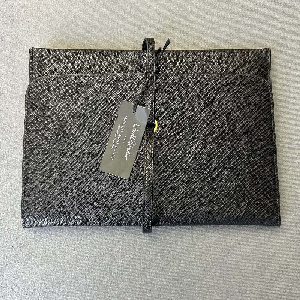 DwellStudio Medium Wrap Pouch in Black with Interior Gate Pattern X26